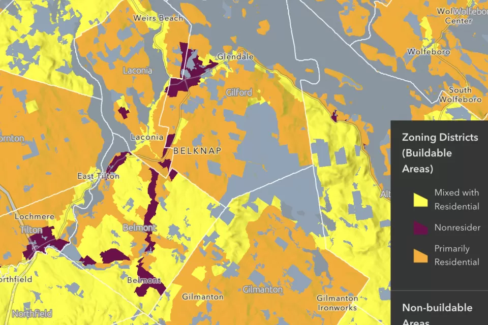 Zoning map of New Hampshire